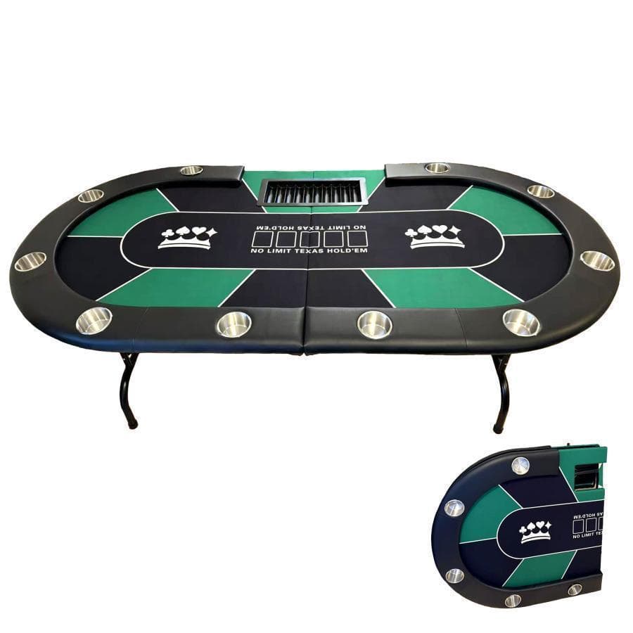 2653新品*ポーカーテーブル10人対応カジノ チップラック ドリンクホルダー黒