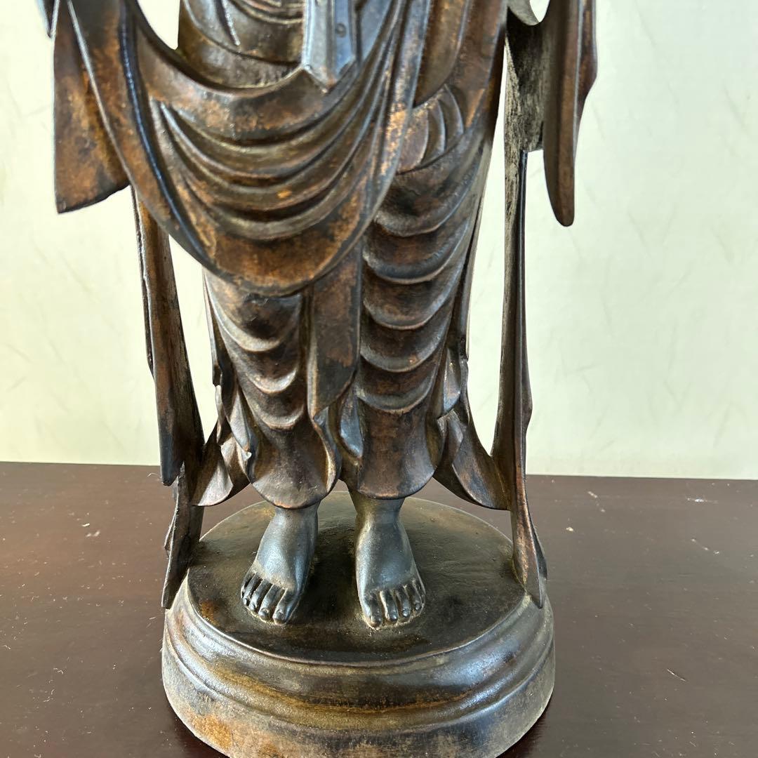 骨董品】 大型 聖観音菩薩像 62センチ 木彫り - メルカリ