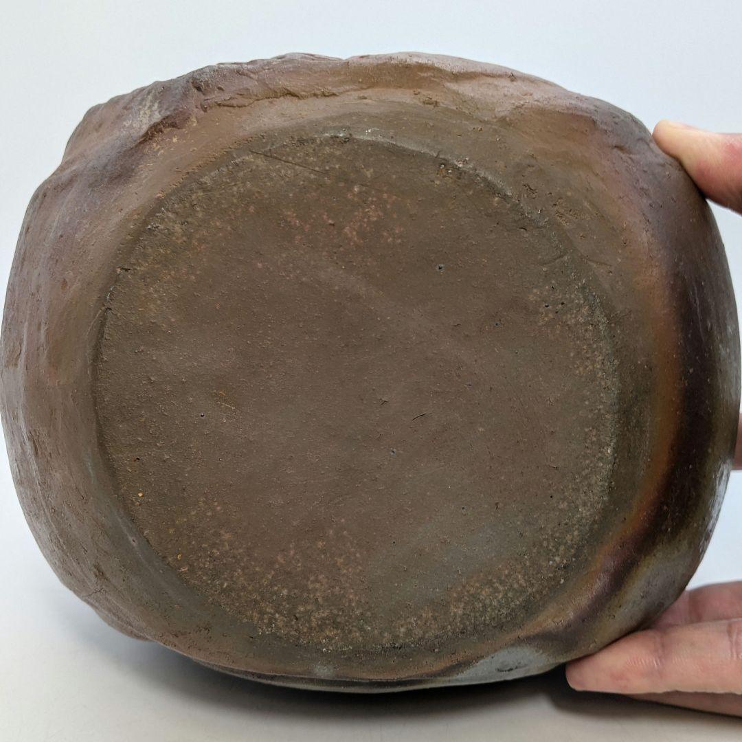 岡本錦朋 備前陶彫「平和の花園」 共箱栞 備前焼 壷花入