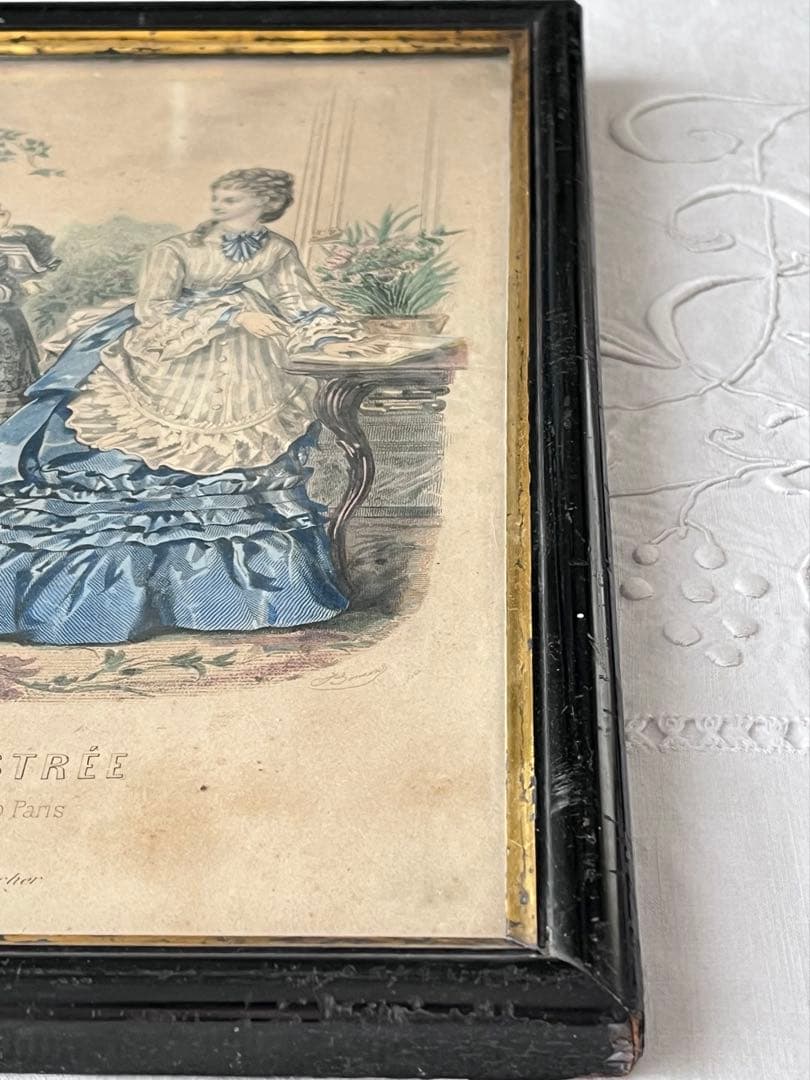 美品】アンティーク LA MODE ILLUSTRÉE 黒フレーム[3673]