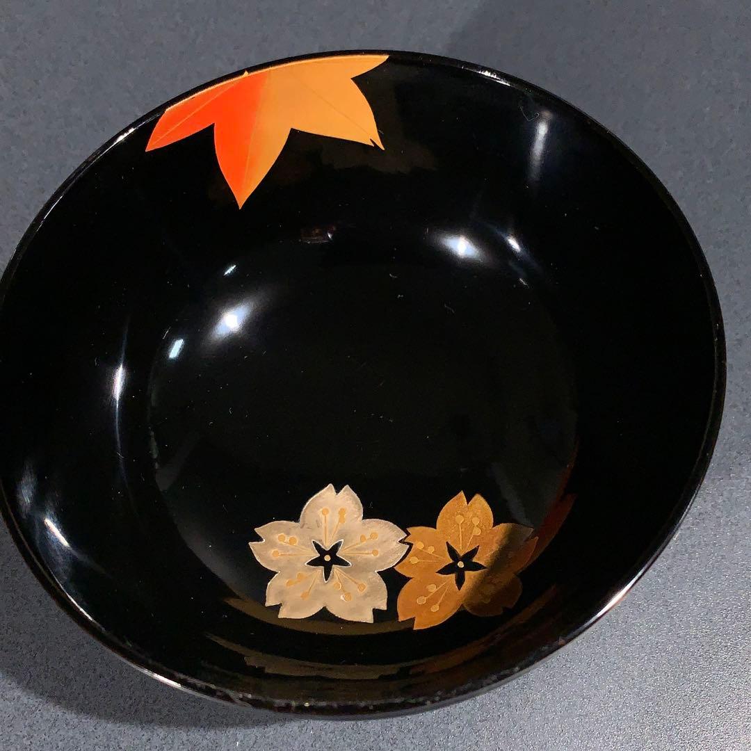 輪島塗 吸物椀5客 春秋 桜紅葉 お祝い R0813