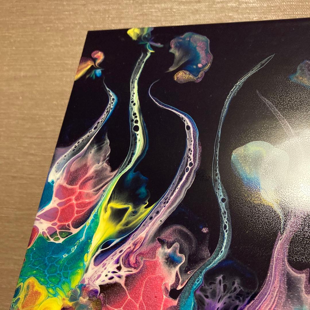 送料込み アクリルペイントアート  原画 ラメ カラフル