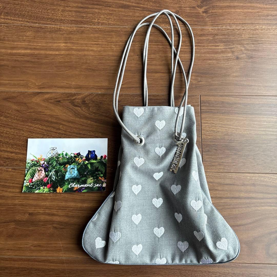 Charmantsac ハート エンブロイダリー巾着バッグ 限定完売品