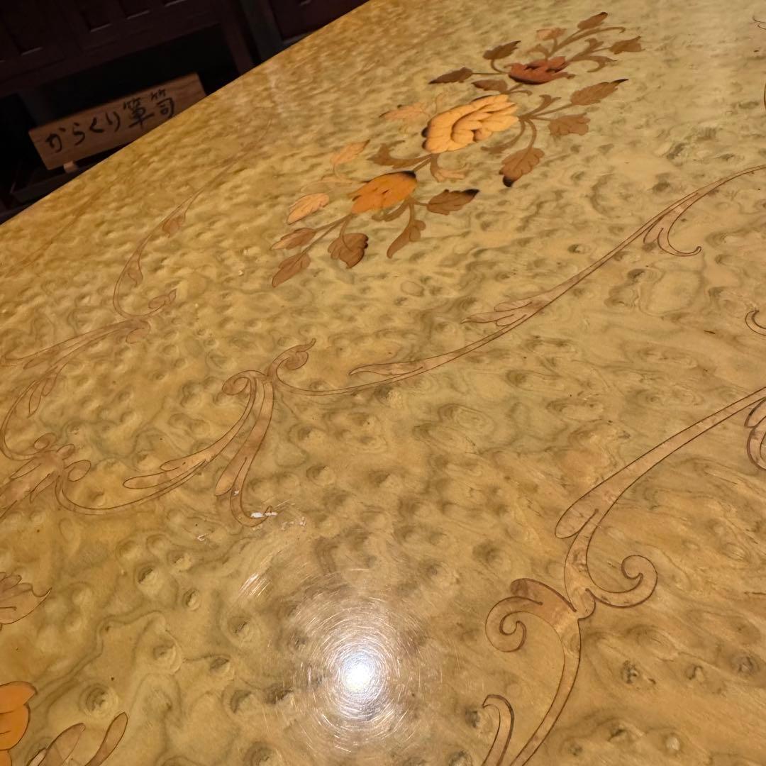 イタリア製】ボタニカル柄 ローテーブル サイドテーブル 花柄