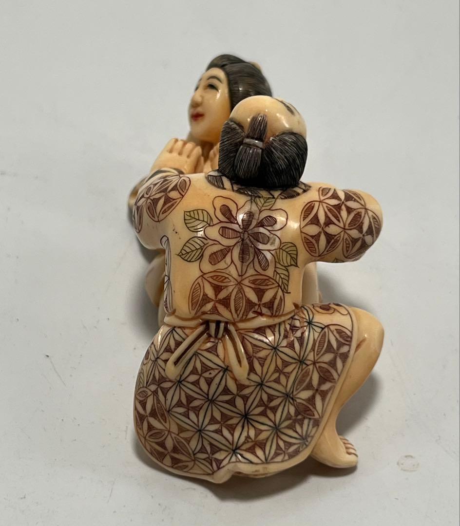 極上春画 根付 本抹香鯨 重さ:90g （提げ物 /緒締め ）M-044