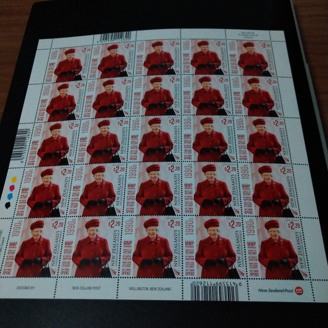 海外切手 ニュージーランド エリザベス女王最長君臨記念切手 完6種