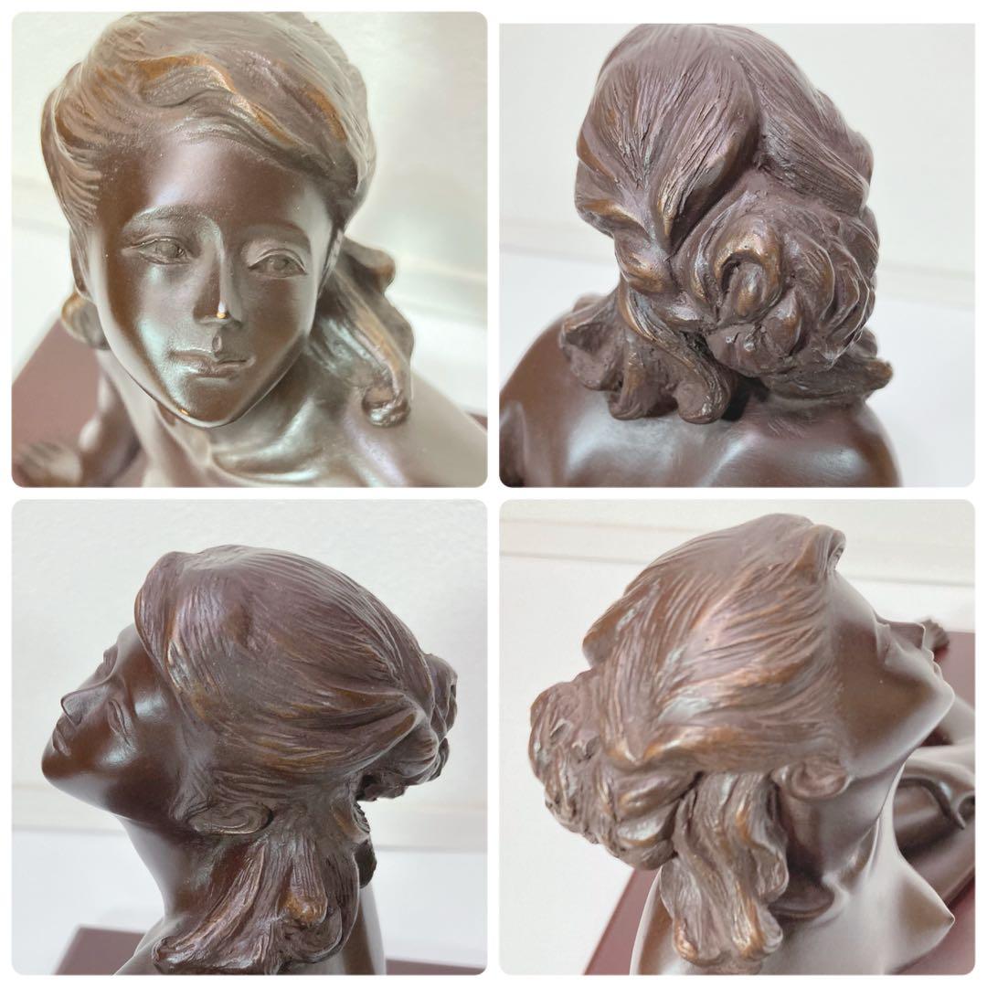 清河宗翠作ドリームブロンズ像台座・証明書・外箱付き