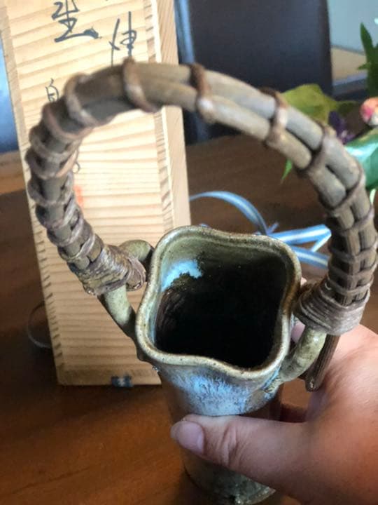 中川自然坊 斑唐津 花生 花瓶 k