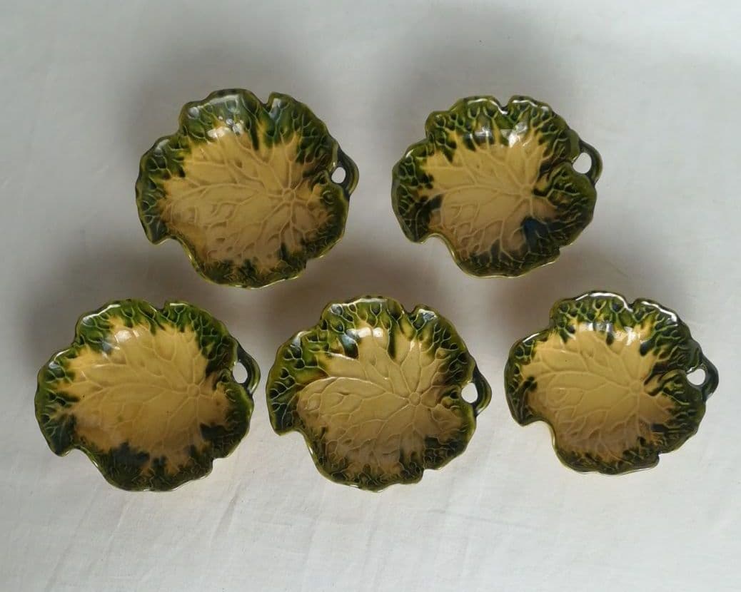 時代 出雲焼 葉っぱ型 小皿 小鉢 5客