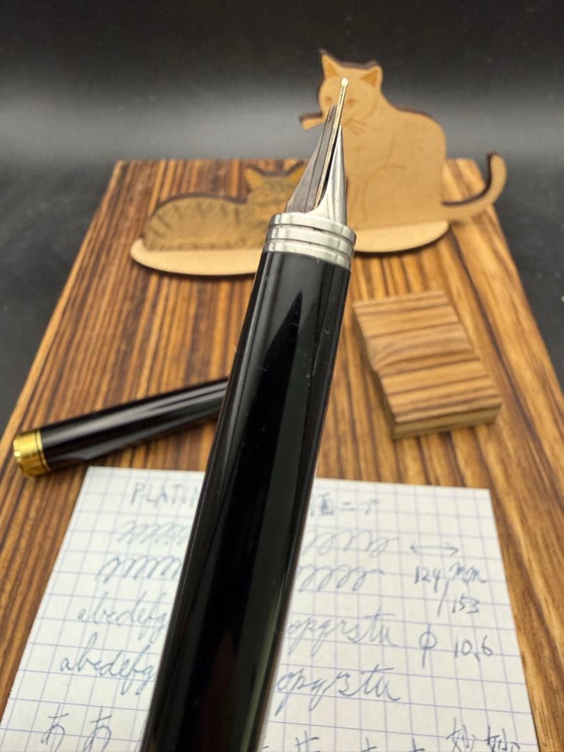 レア PLATINUM 万年筆 両面ニブ ショート