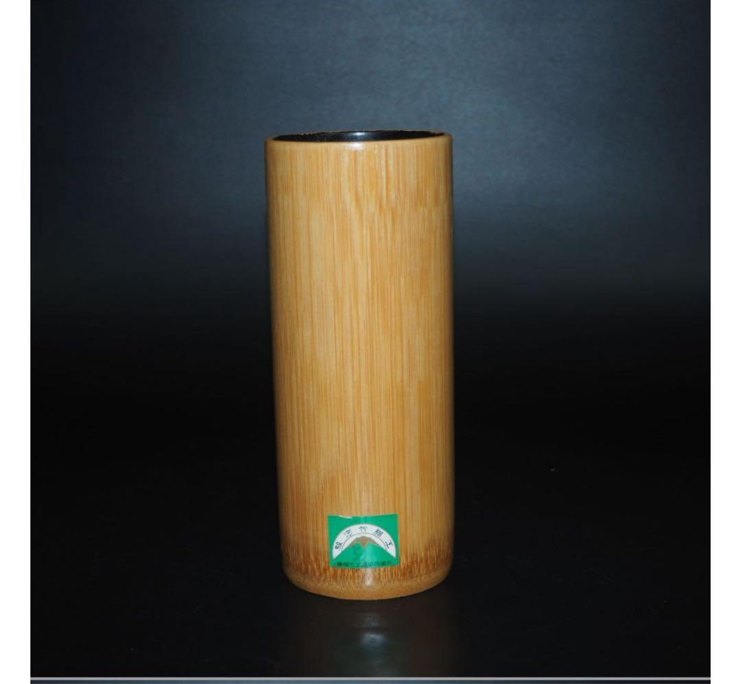 送料無料 竹細工 斑竹胡麻竹使用 四角花入れ 高24cm☆希少☆