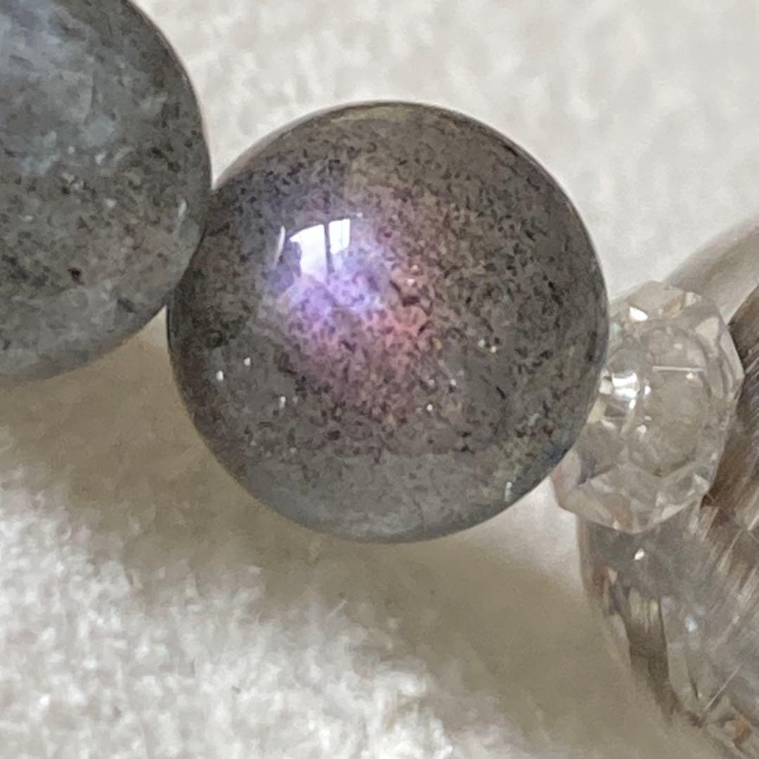 プラチナルチル×ラブラドライトのブレスレット