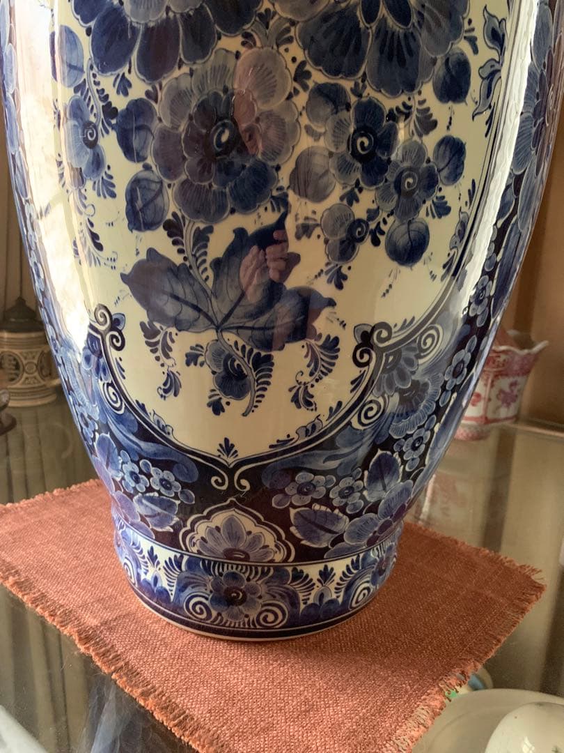 ロイヤルデルフト 破格！オランダのビンテージ超大型花瓶で細かく描き