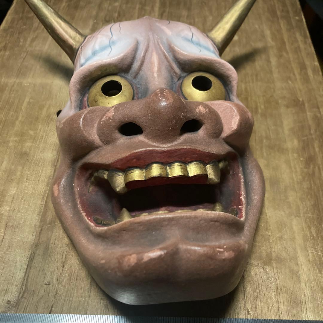 G913) 能面 木彫り 手工人 面 2025年最新】Yahoo!オークション -能面