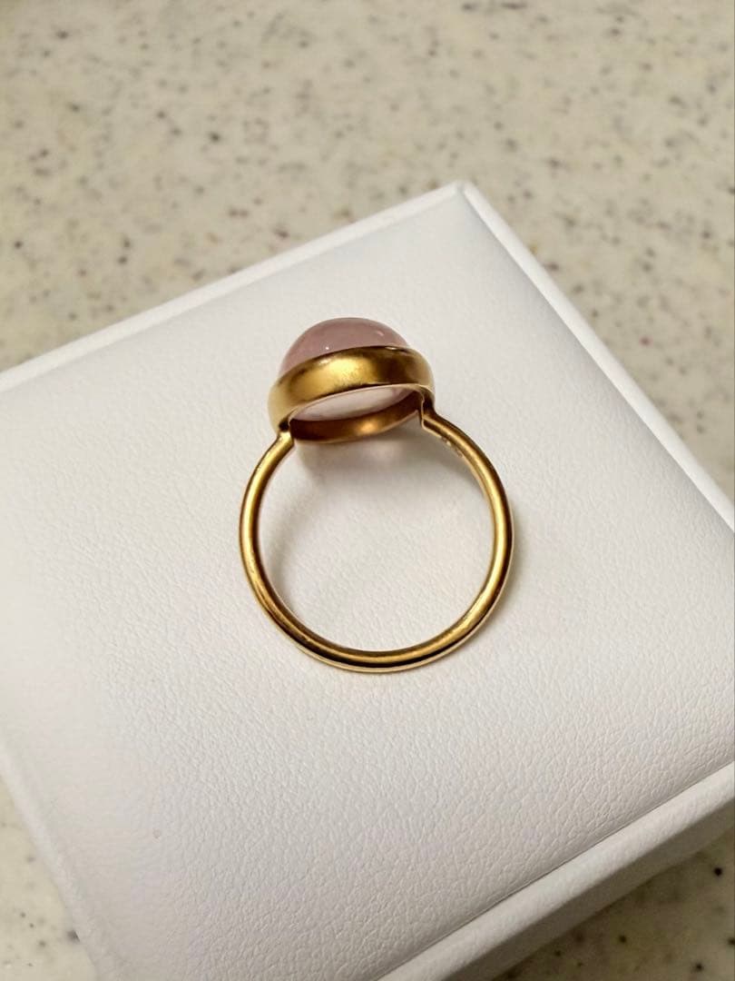 マリハ MARIHAアースドロップス リング ローズクォーツ カボション