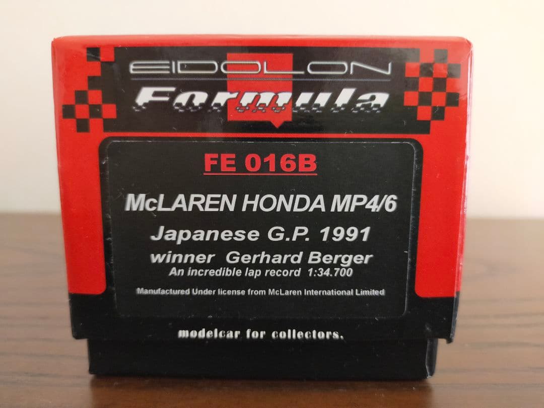 アイドロン 1/43 マクラーレン ホンダ MP4/6 日本GP 優勝 ベルガー