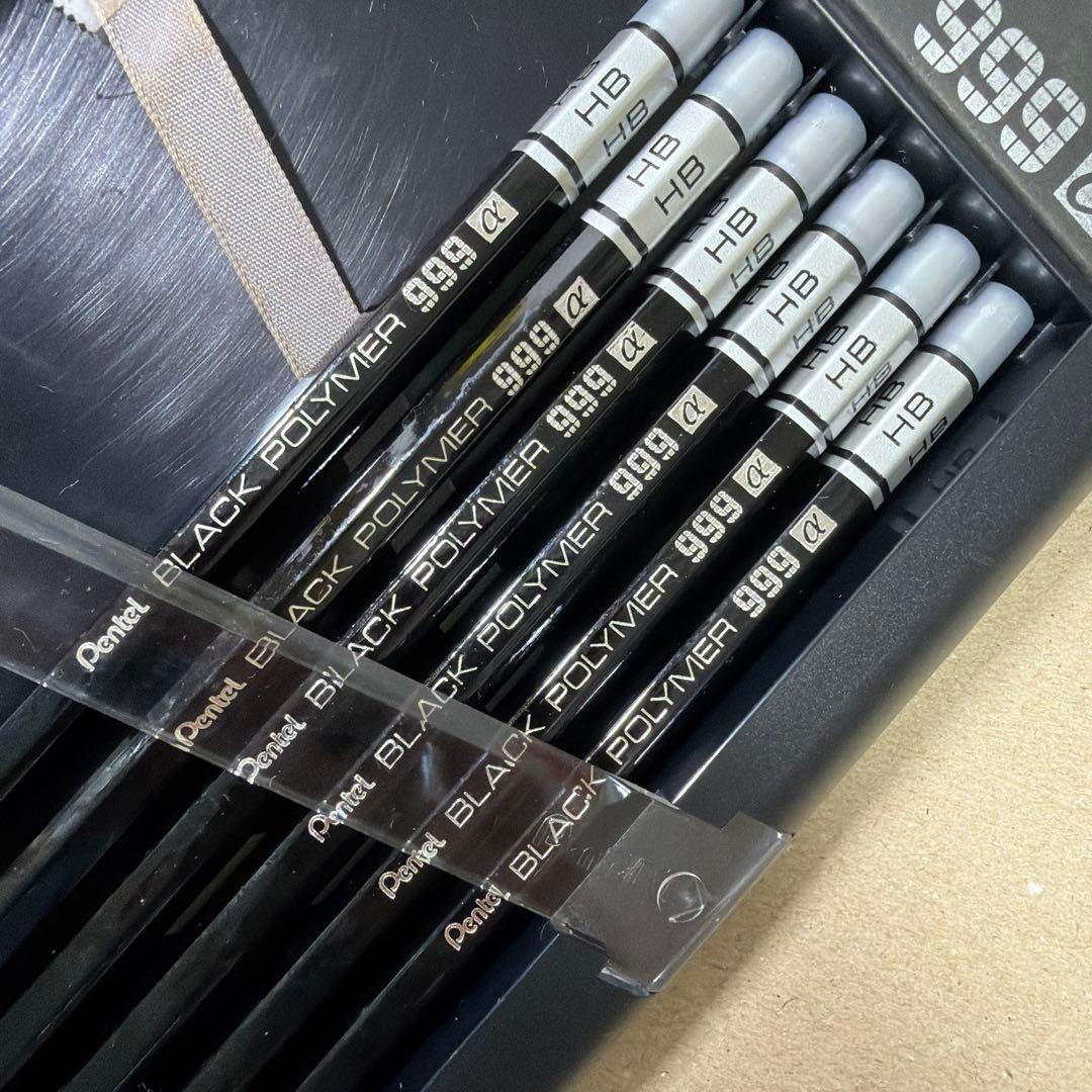 新品 廃盤 Pentel ぺんてる 鉛筆 ブラックポリマー 999 3B 9本 Pentel