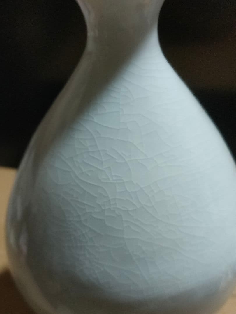 古美術 朝鮮古陶磁器 李朝 白磁 染付 分院 花瓶 時代物 極上品 【公式