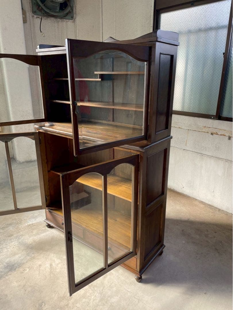 激レア‼️イギリス アンティーク 丸足 キュリオケース 什器