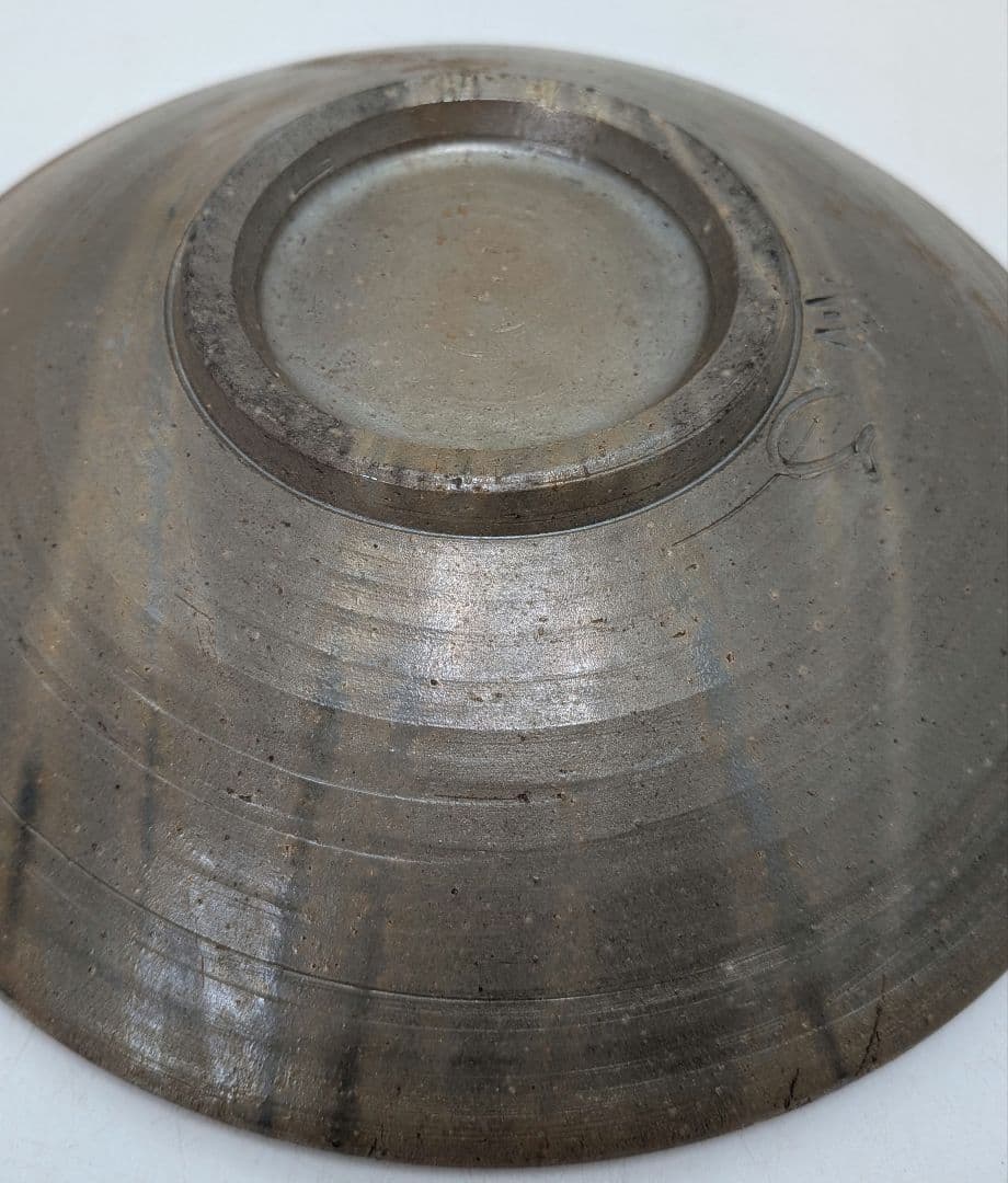 窯元松園 備前焼 金彩窯変皿 共箱 和食器 中皿 金襷 日本料理 レア 希少