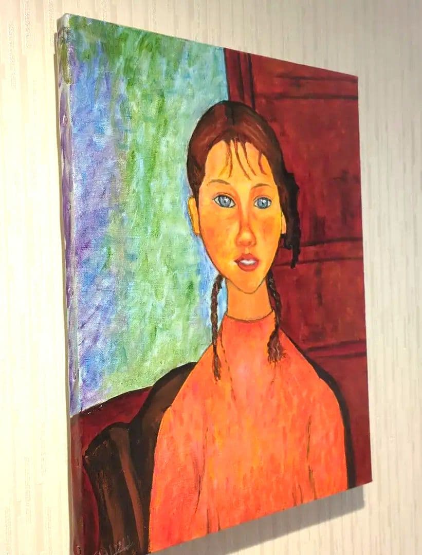 キャンバス油絵専用モンマルトルの若い女性モディリアーニオマージュ