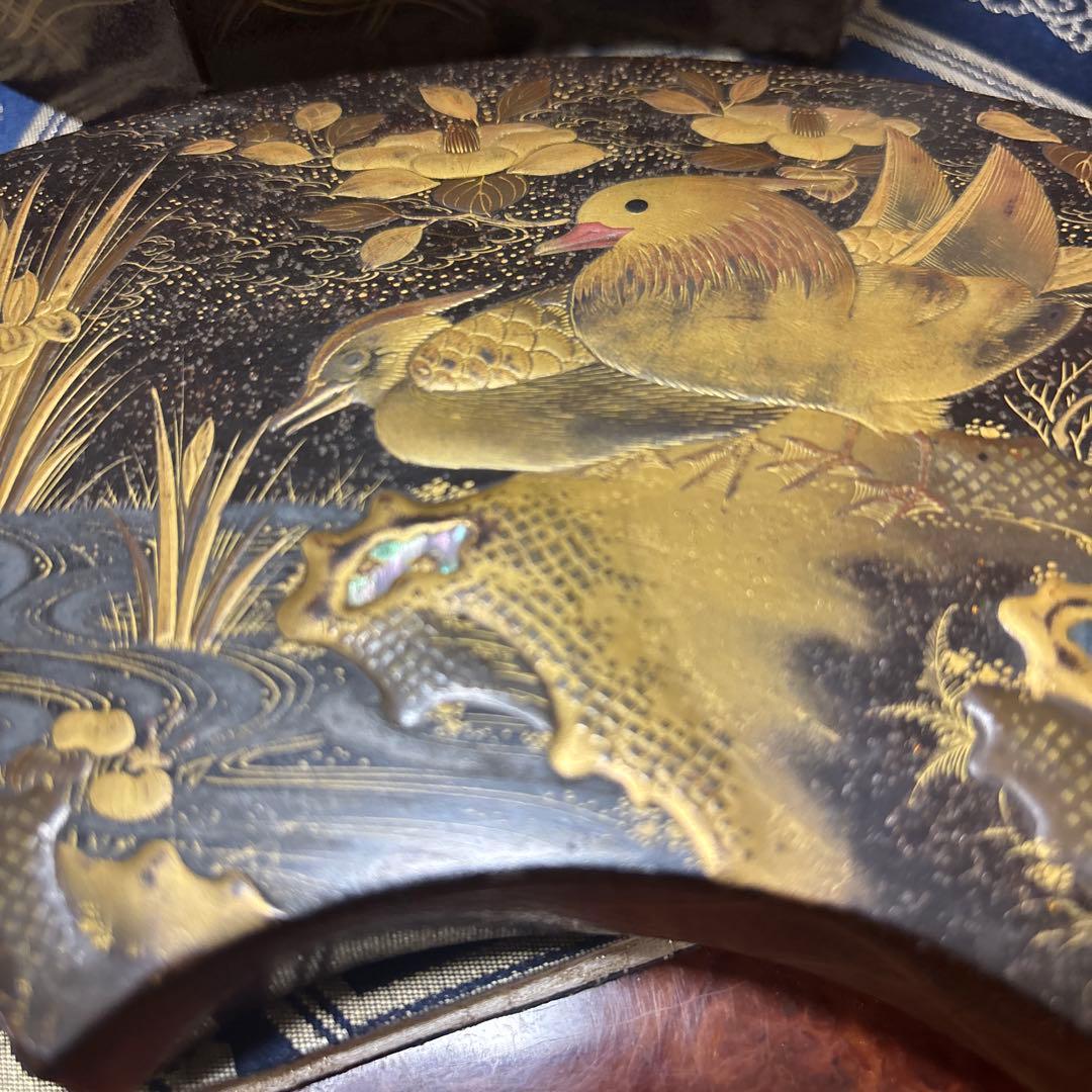 金箔の鳥の絵柄 漆器 重箱