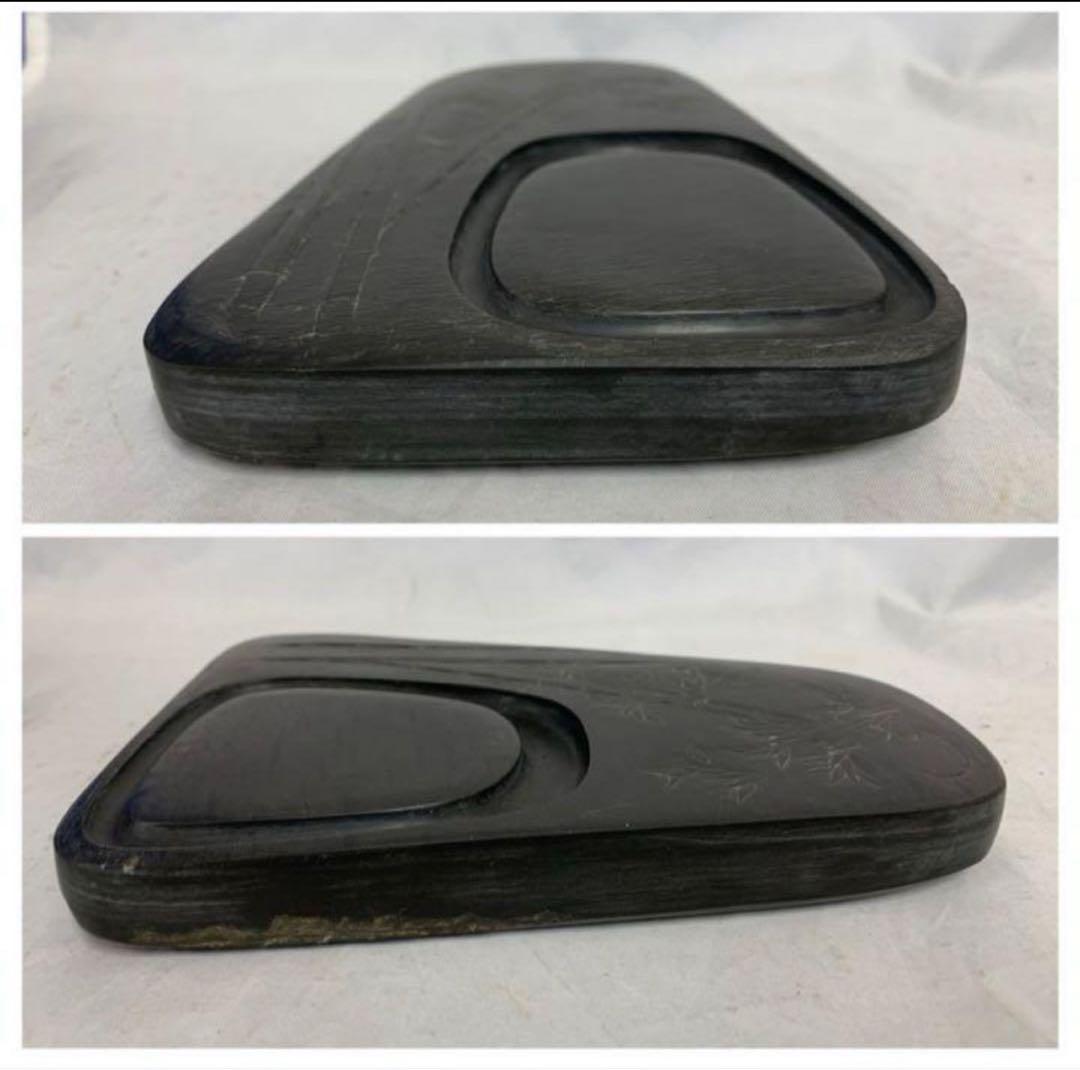 清時代 書道家 旧咸品 老坑•旧水坑/歙州 硯/長眉子紋硯/ [極上品