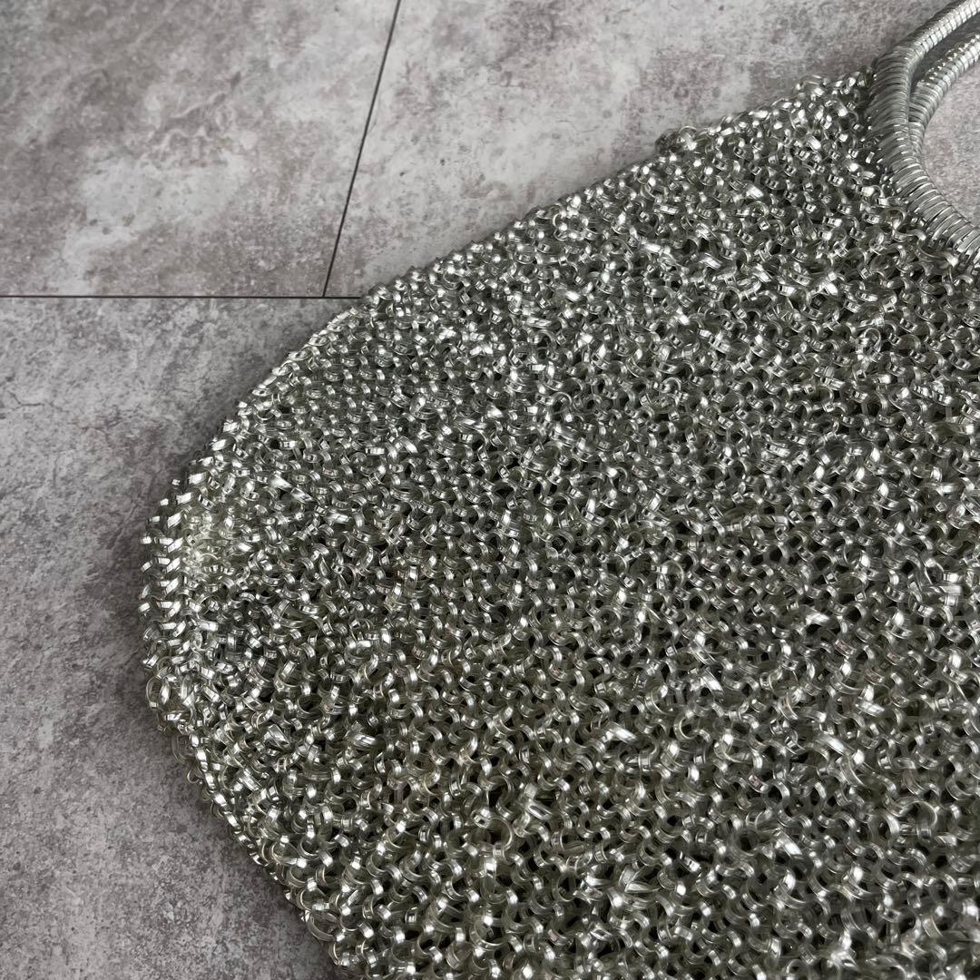 ANTEPRIMA ワイヤーバッグ ハンドバッグ シルバー　フラワービジュー