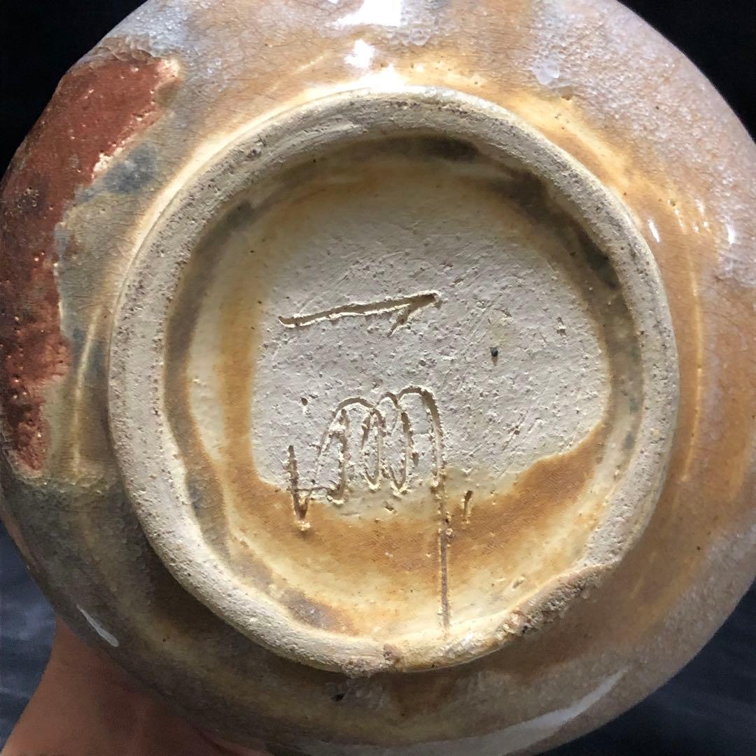 美しい古美術◾️蔵から見事な梅の木が描かれた釉薬どろどろね花瓶、壺