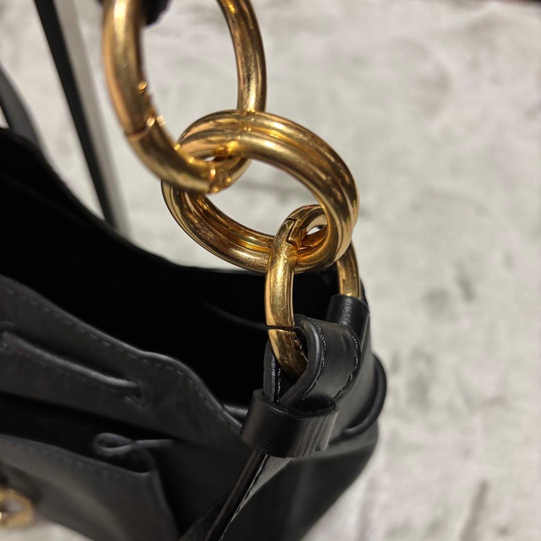 See By Chloe レザー 2way ショルダーバッグ ブラック×ゴールド