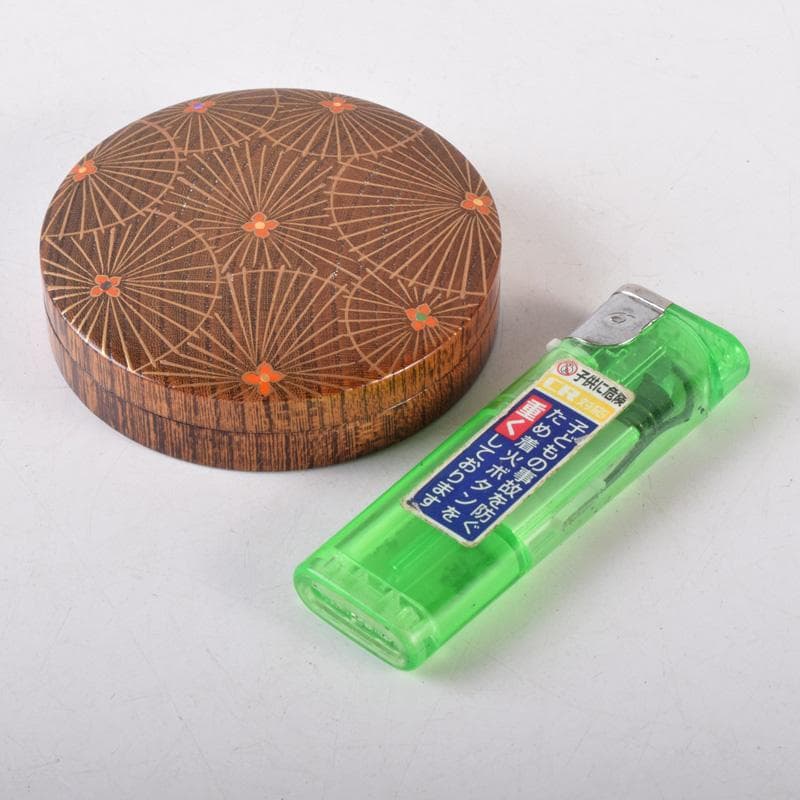 茶道具　蒔絵師　中林貴山作　傘寿蒔絵　香合　共箱　V　8124