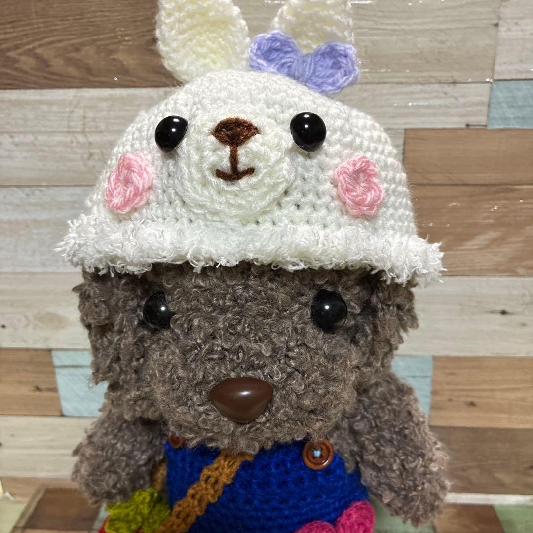 カスタマイズ可能❣️モコモコ毛糸のウサギさんあみぐるみ