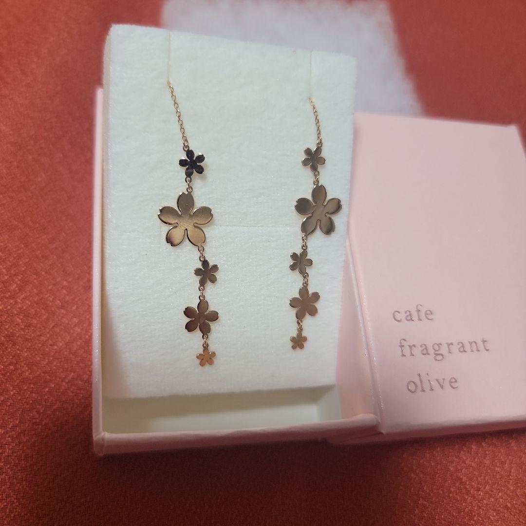 18金 18K ピンクゴールド アメリカンピアス さくら ツヤ加工 - メルカリ