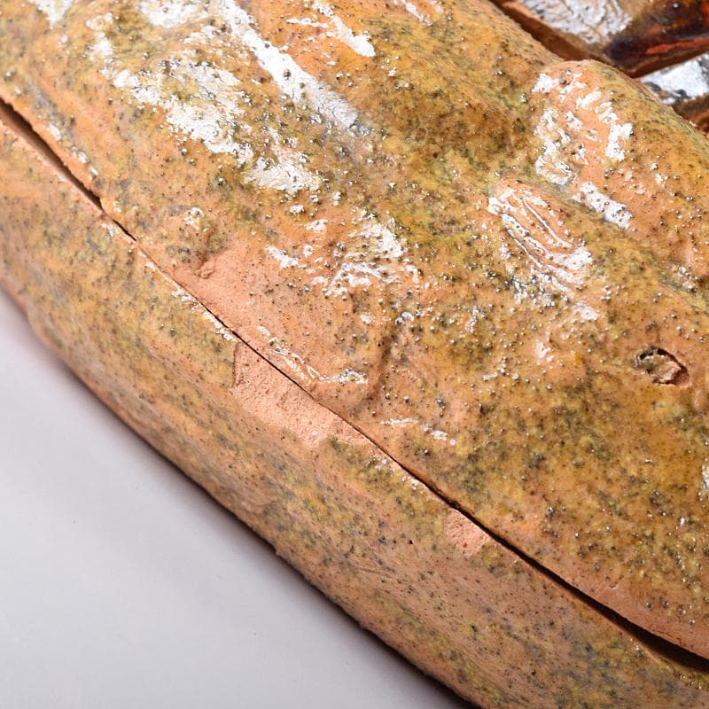 茶道具　伊予松山　水月焼　砥部焼　蟹香合　共箱　M　R8163