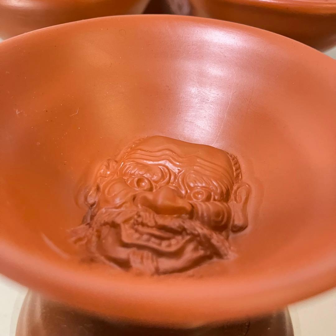 常滑焼 朱泥 酒器揃 『般若』『おかめ』