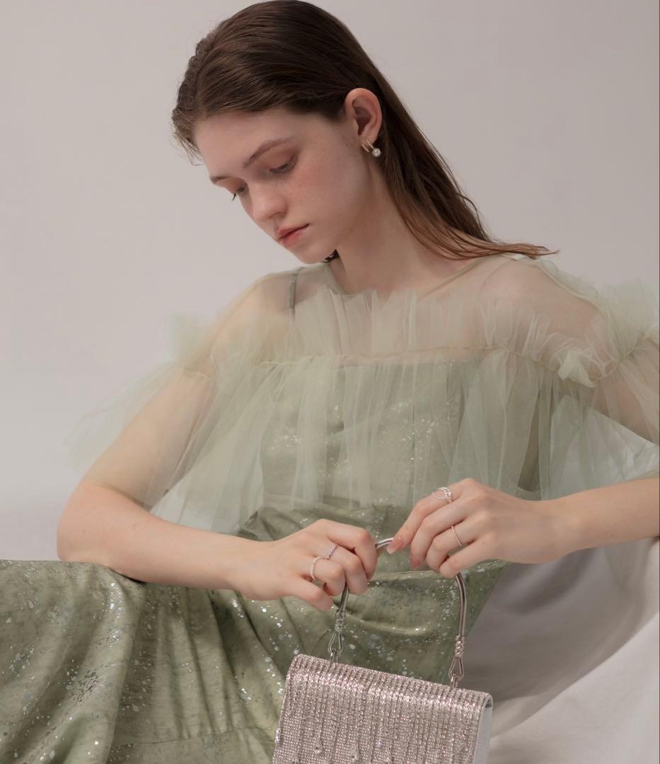 LEJA チュールフリルボレロペイントマーメイドドレスワンピース2点セット