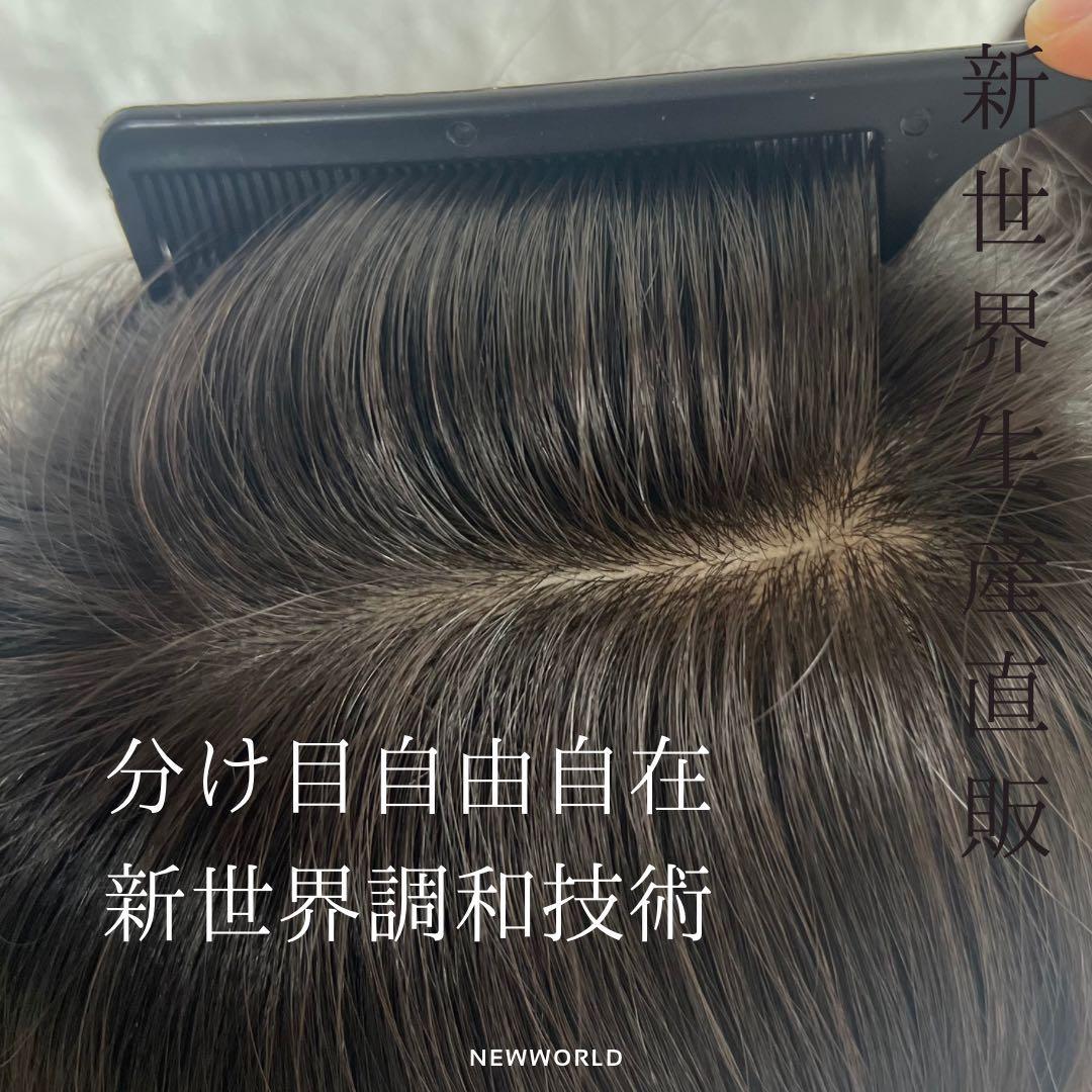 2025新世界　人毛100%　フルウィッグ　シルクスキン　医療ウィッグ　ブラック