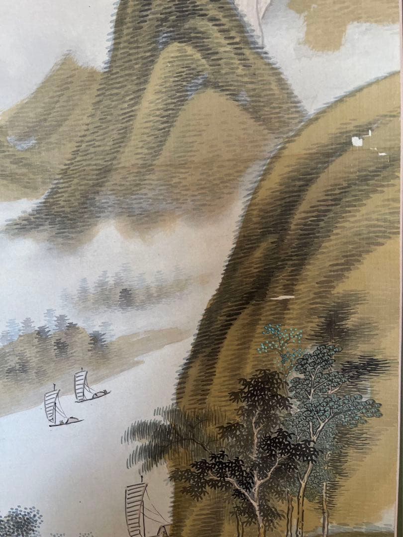 木村棲雲 棲雲山人 筆 『夏雨新晴図』 掛軸 〔絹本 肉筆〕南画家 日本画