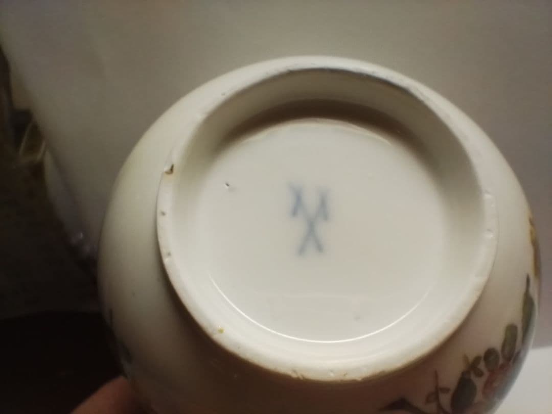 希少品◆マイセンアンティーク◆フラワー コーヒーカップソーサー