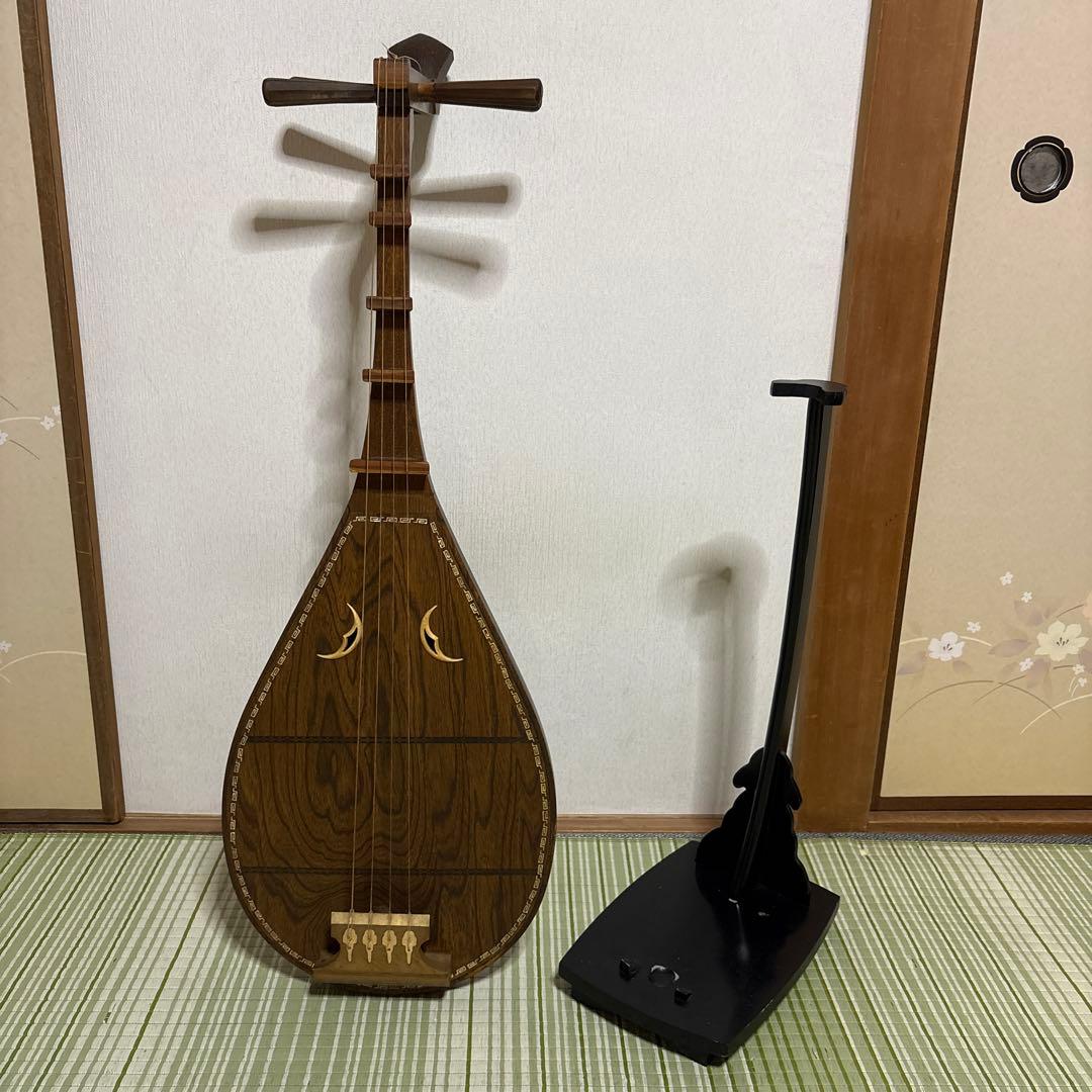筑前琵琶　四弦　五柱　琵琶 螺鈿希少　琵琶立て　弦楽器　琵琶台　民族楽器　4弦 筑前琵琶 四弦 五柱 琵琶 螺鈿希少 琵琶立て 弦楽器 琵琶台 民族楽器