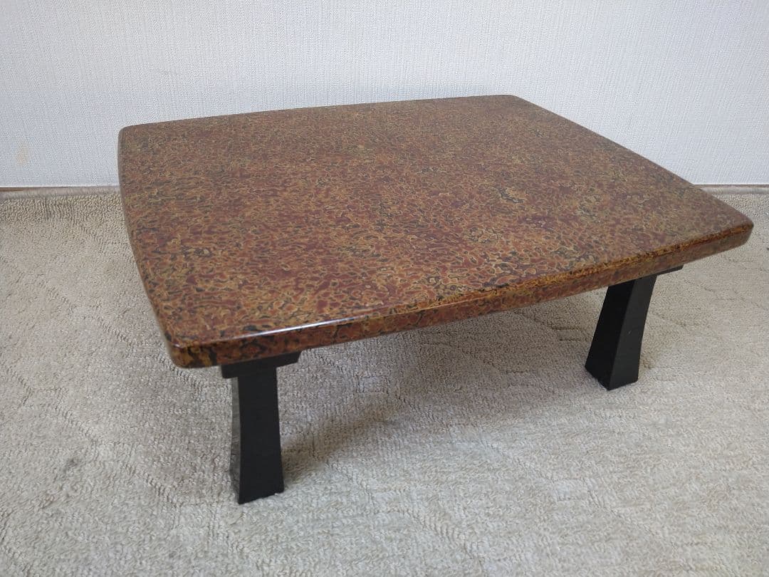 昭和初期の伝統工芸品 津軽塗 座卓 テーブル 折足テーブル 紫塗