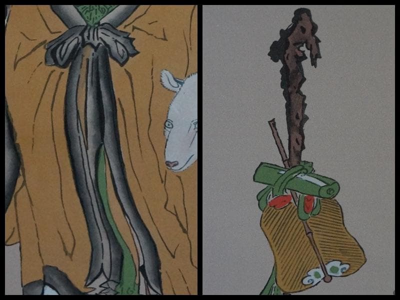 江戸期 狩野芳崖作『寿老鶴亀之図』肉筆 新作 絹本 日本画家作品 掛軸