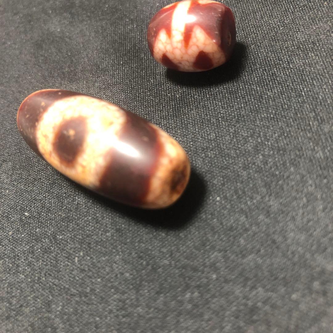 特価‼️西蔵老礦紅朱砂龍紋虎牙金剛星辰天地天珠、金剛