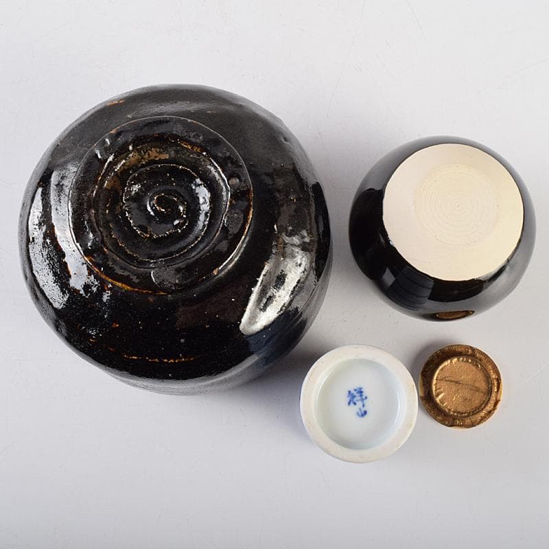 茶道具 うるみ塗 七宝蒔絵 利休茶箱 棗 黒楽茶碗など 七点 一式 MR9482