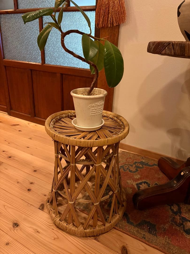 ヴィンテージ★レア！ラタン製スツールセット（大・小）