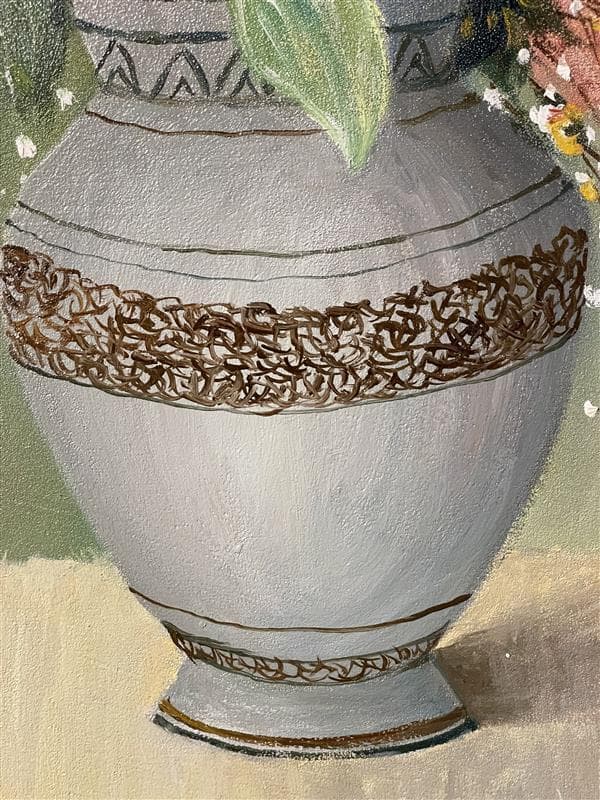 真作」小宮山恒男「花」静物画 油彩画 額装 サイン有り F10号 - メルカリ