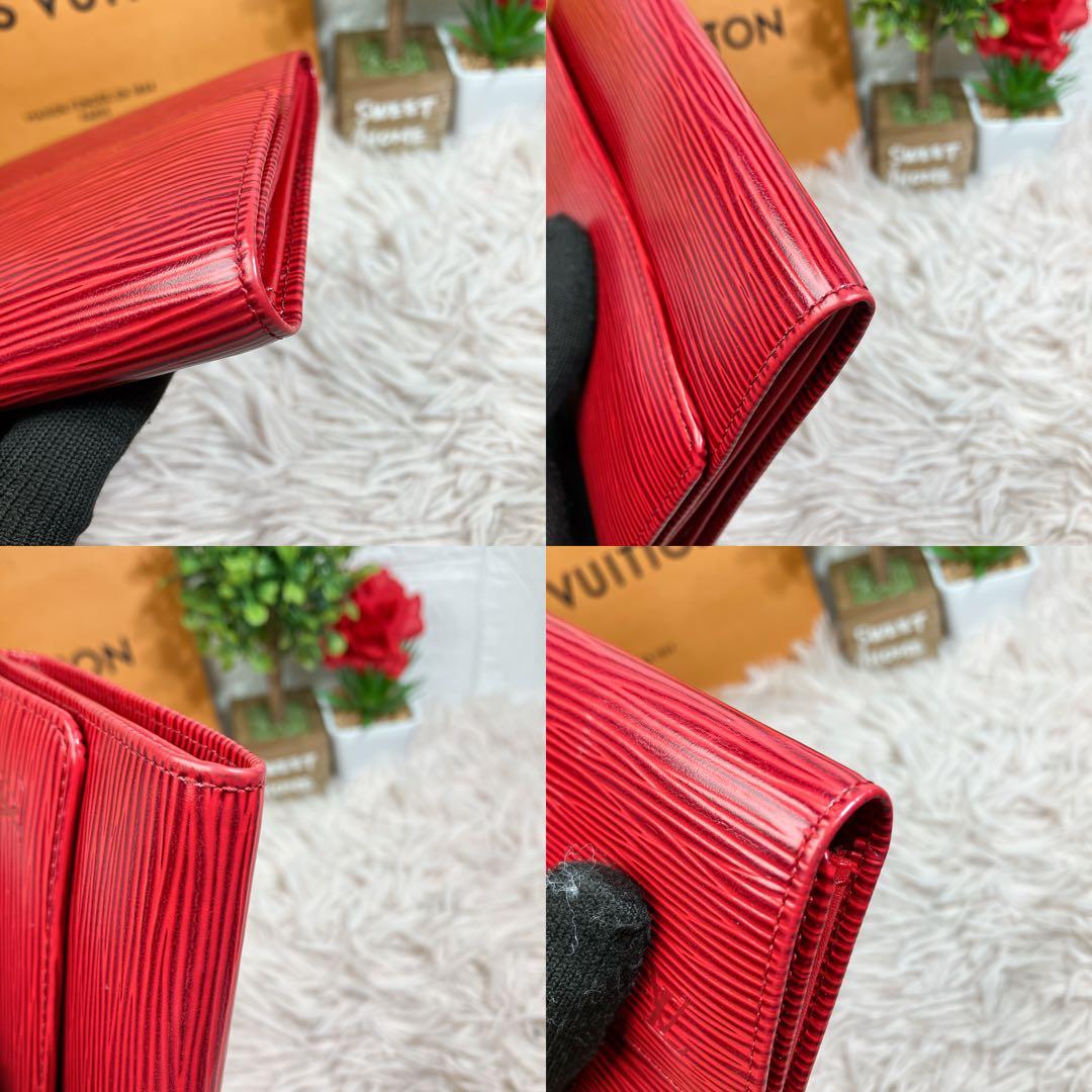 極美品 ルイヴィトン エピ ポシェット ポルトモネ クレディ 長財布 レッド