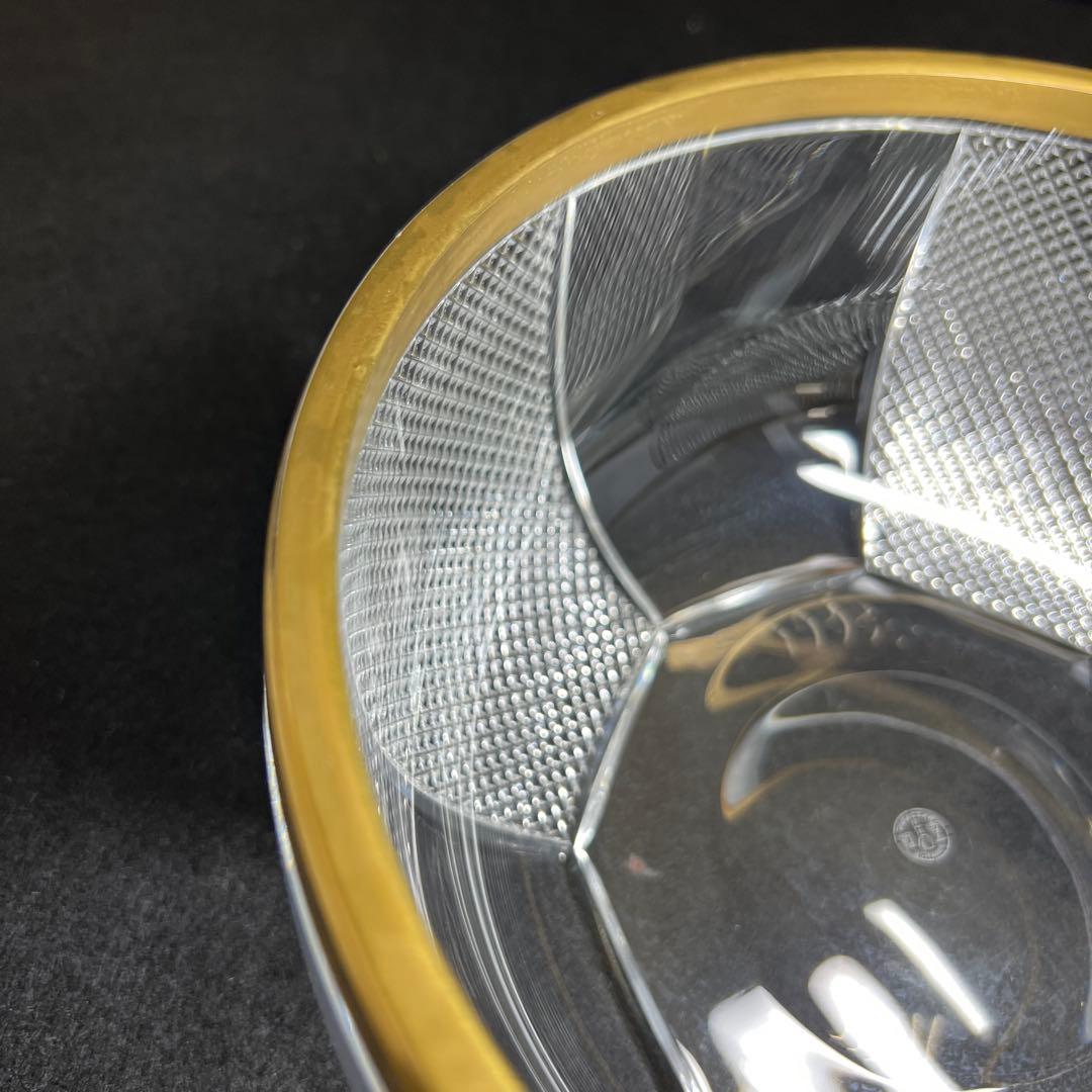 春海バカラ 金彩切子鉢 口径約21.5㎝ 東Y7-1217☆1F