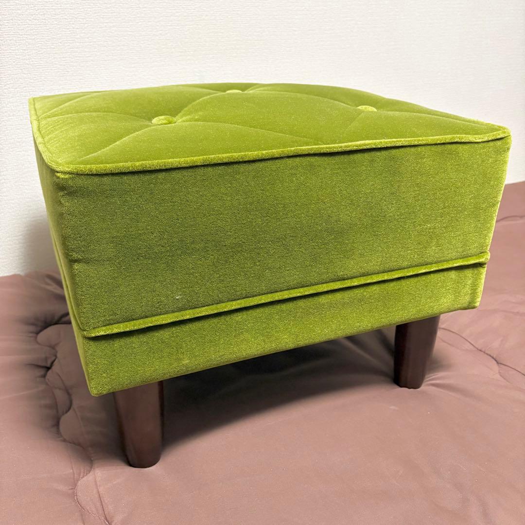 【美品】KARIMOKU60★カリモク★オットマン★モケットグリーン★