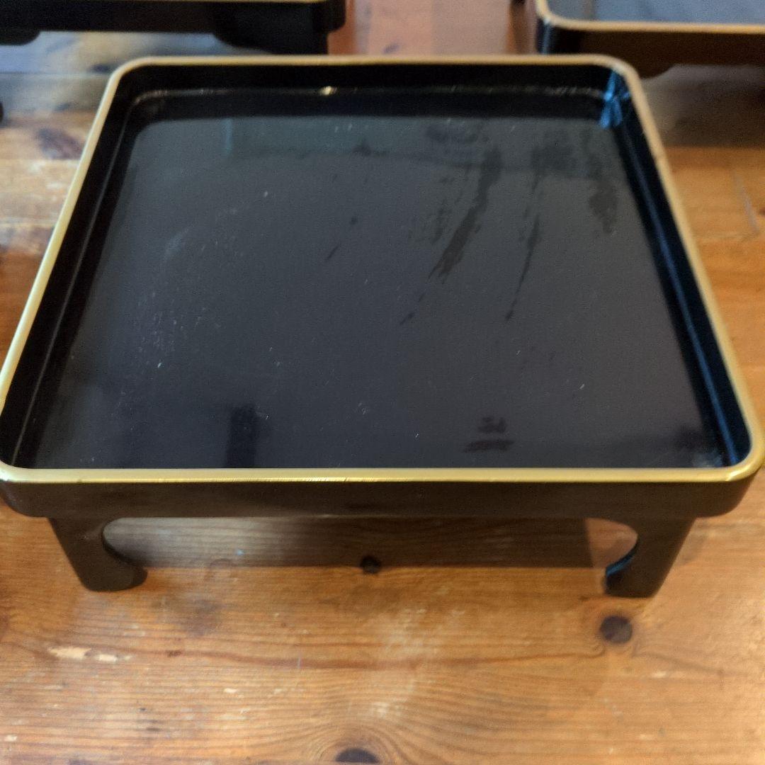 アンティーク　 黒のお膳 　４脚